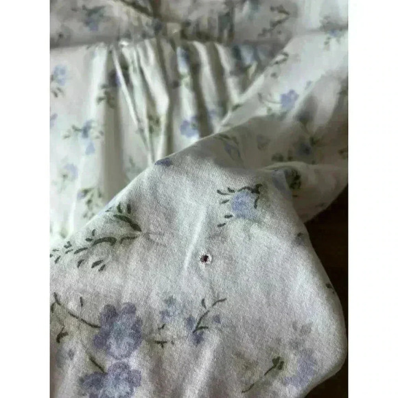 Vtg Laura Ashley Babydoll Ruffle Nightgown Floral Short Sleeve 100% Cotton L - Picture 14 of 15